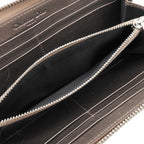 Dior Cannage Zip Around Wallet Patent Leather Logo Charm Metallic