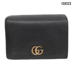 Gucci Petit Marmont Bifold Leather Wallet Compact Black