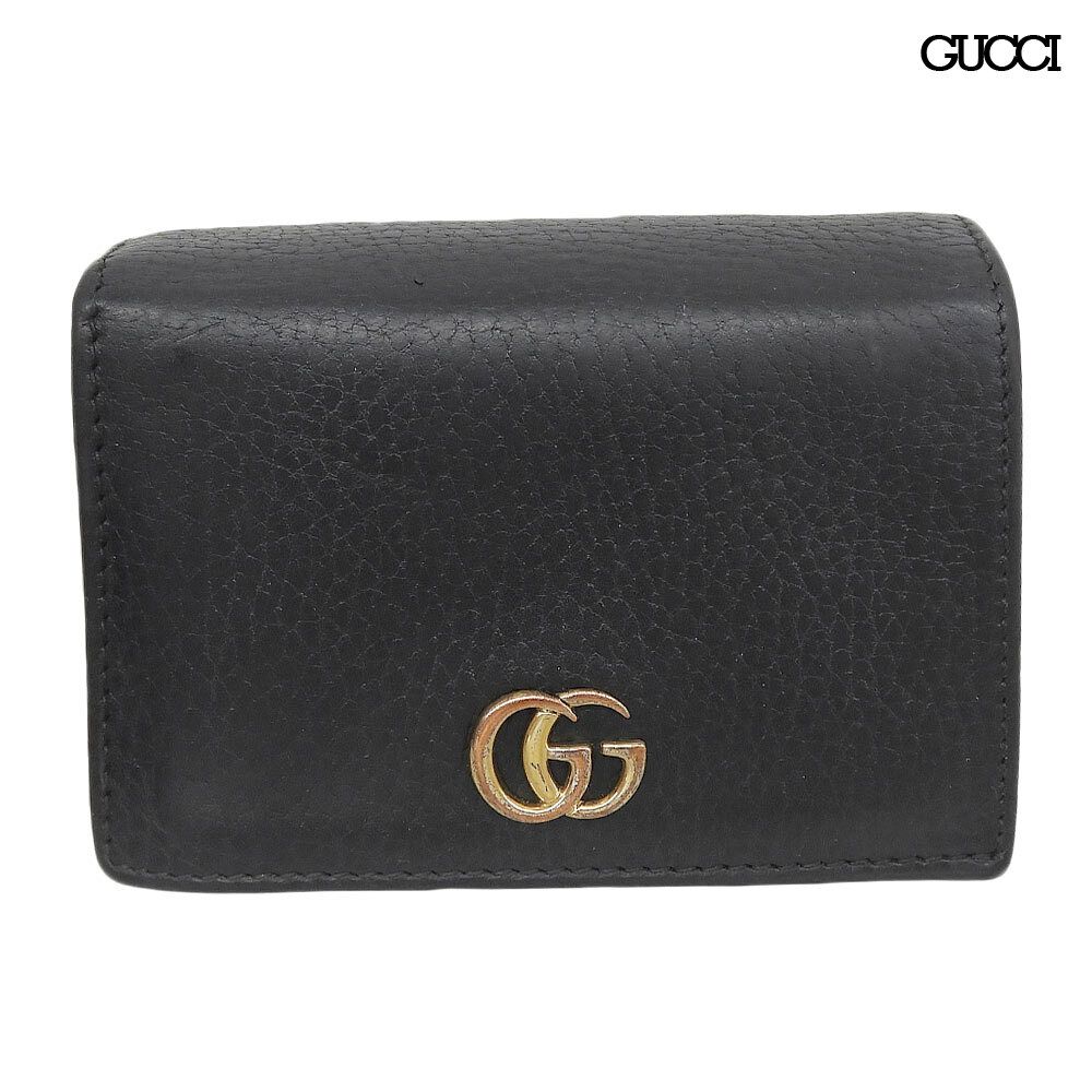 Gucci Petit Marmont Bifold Leather Wallet Compact Black
