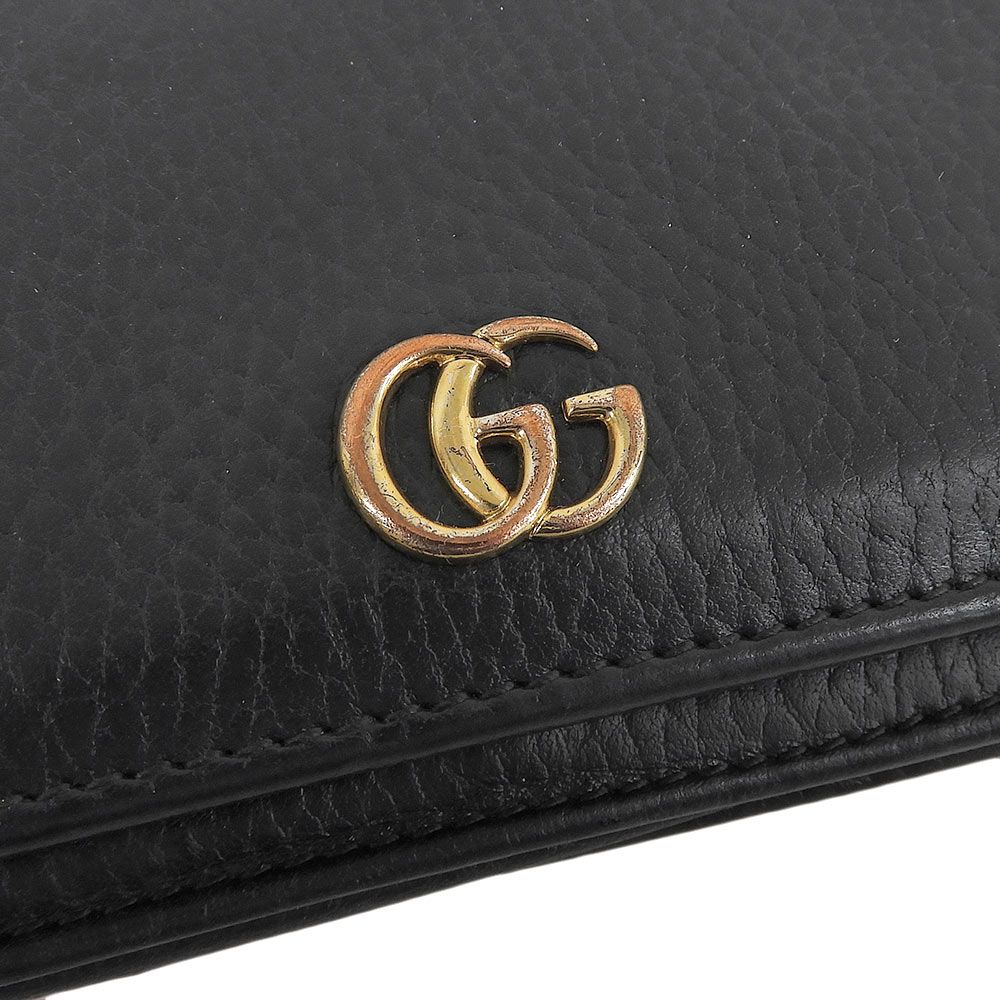 Gucci Petit Marmont Bifold Leather Wallet Compact Black