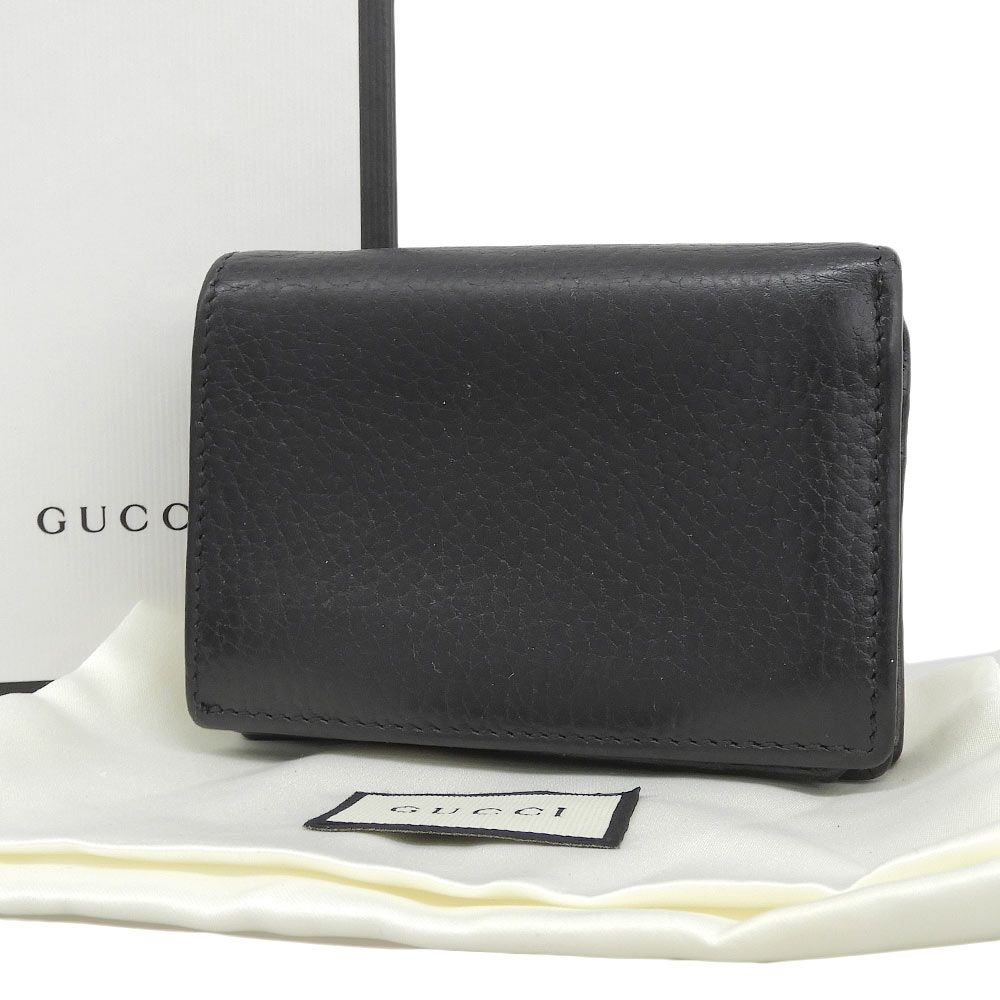Gucci Petit Marmont Bifold Leather Wallet Compact Black
