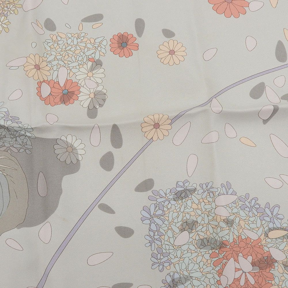 Hermes Carre 90 Silk Scarf Flower Offering Offrandes Dun Jour Multicolor