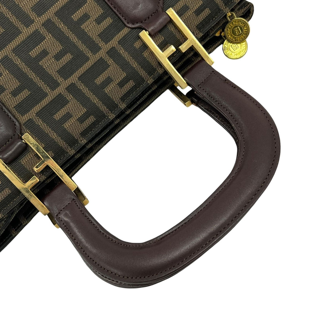 Fendi Handbag Brown Zucca Pattern