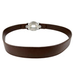 Chanel Belt Logo Circle Buckle Brown Front