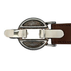 Chanel Belt Logo Circle Buckle Brown Front