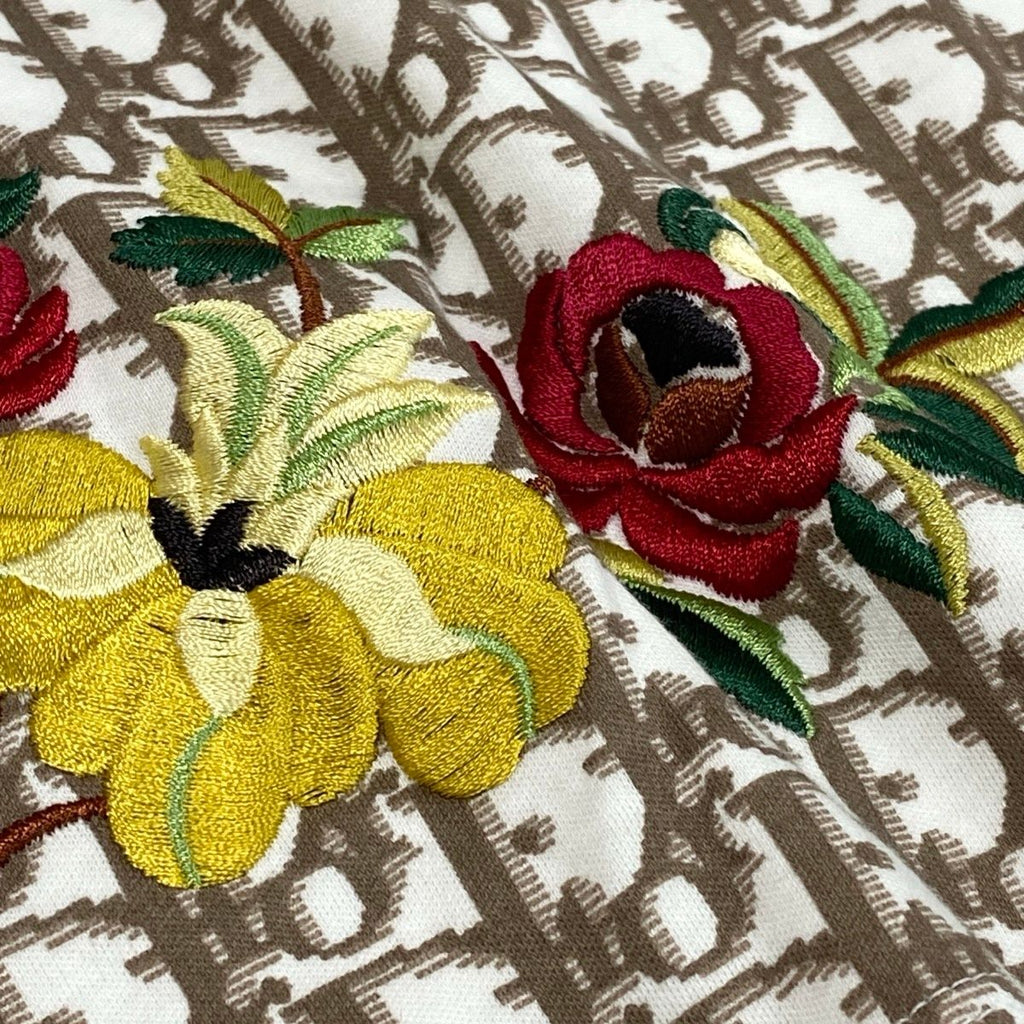 Dior Sleeveless Top Tank Top Trotter Flower Embroidery 40 Sizes White Brown — view 5