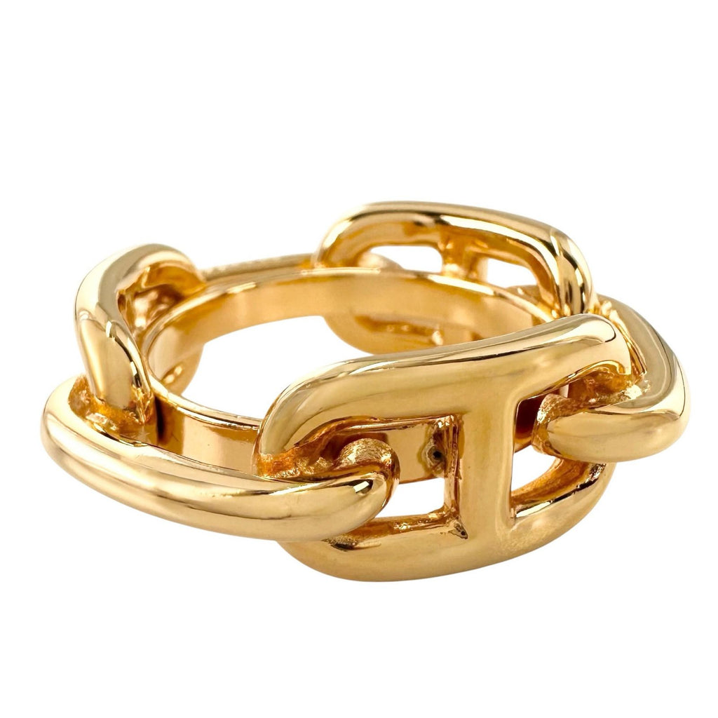 Hermes Scarf Ring Chaine D'ancre Gold Plated Legato