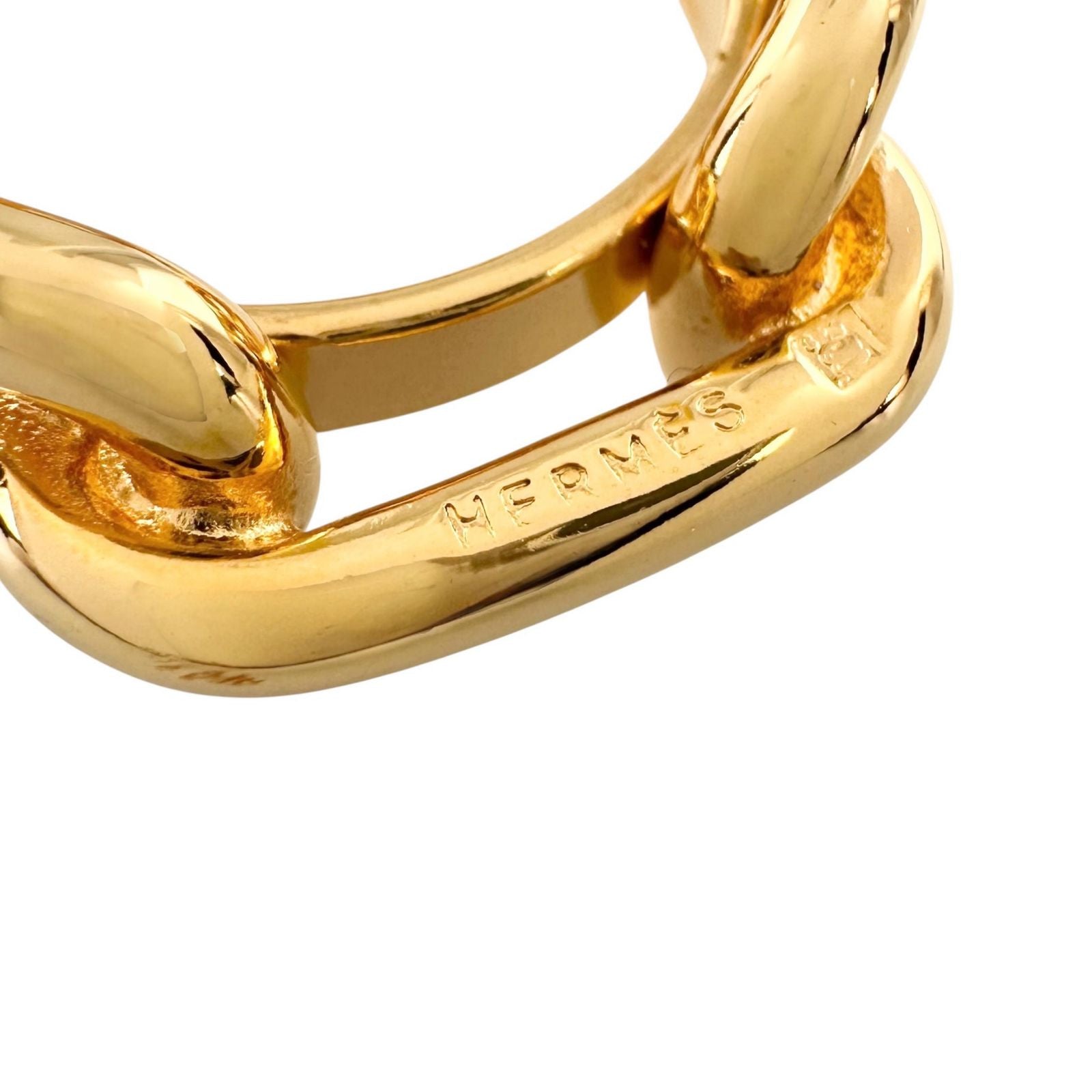 Hermes Scarf Ring Chaine D'ancre Gold Plated Legato