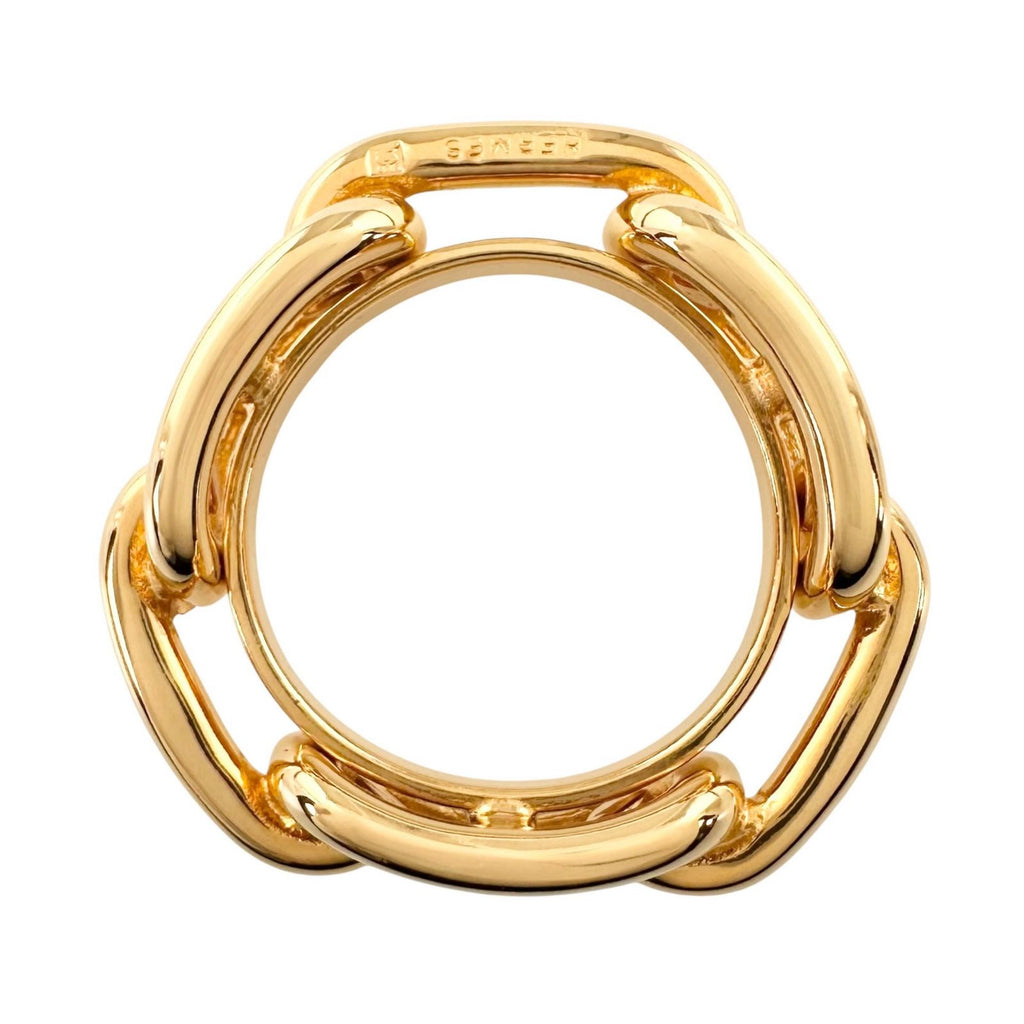 Hermes Scarf Ring Chaine D'ancre Gold Plated Legato