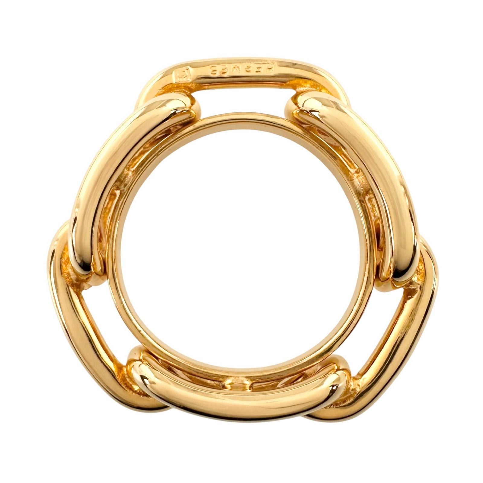 Hermes Scarf Ring Chaine D'ancre Gold Plated Legato