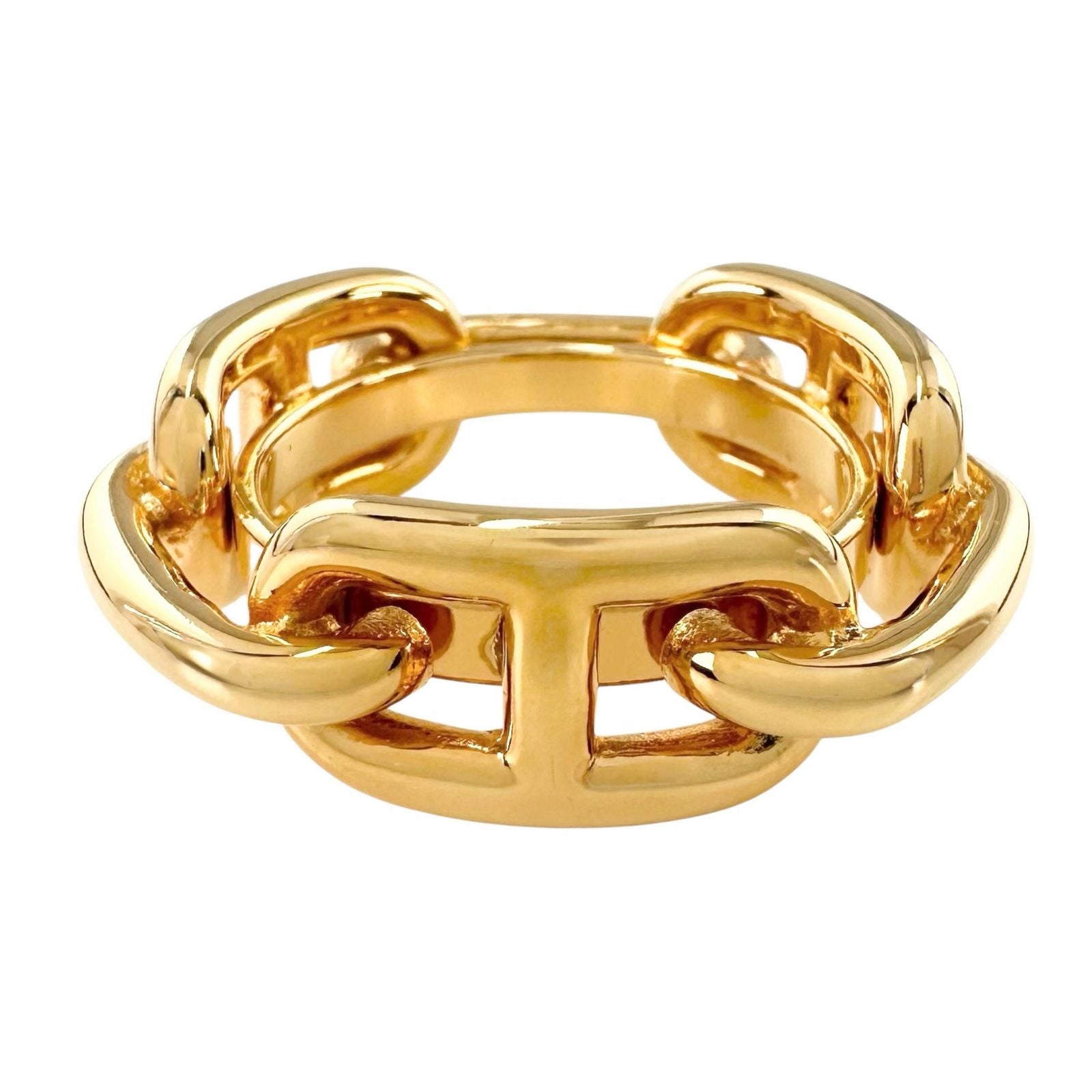 Hermes Scarf Ring Chaine D'ancre Gold Plated Legato