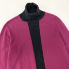 Hermes Turtleneck Knit Sweater Bicolor S Purple Gray Cashmere — view 4