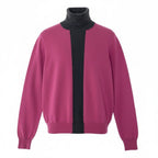Hermes Turtleneck Knit Sweater Bicolor S Purple Gray Cashmere