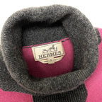 Hermes Turtleneck Knit Sweater Bicolor S Purple Gray Cashmere — view 6