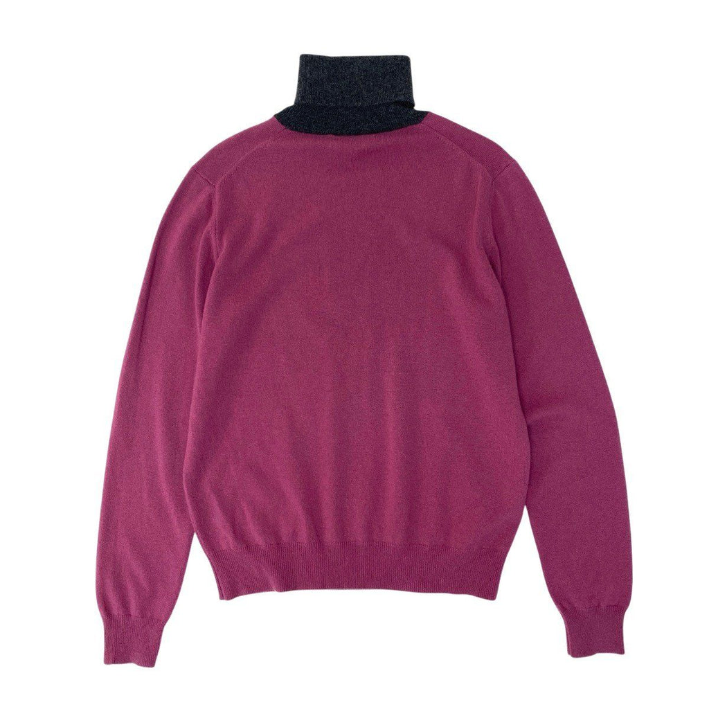 Hermes Turtleneck Knit Sweater Bicolor S Purple Gray Cashmere — view 3