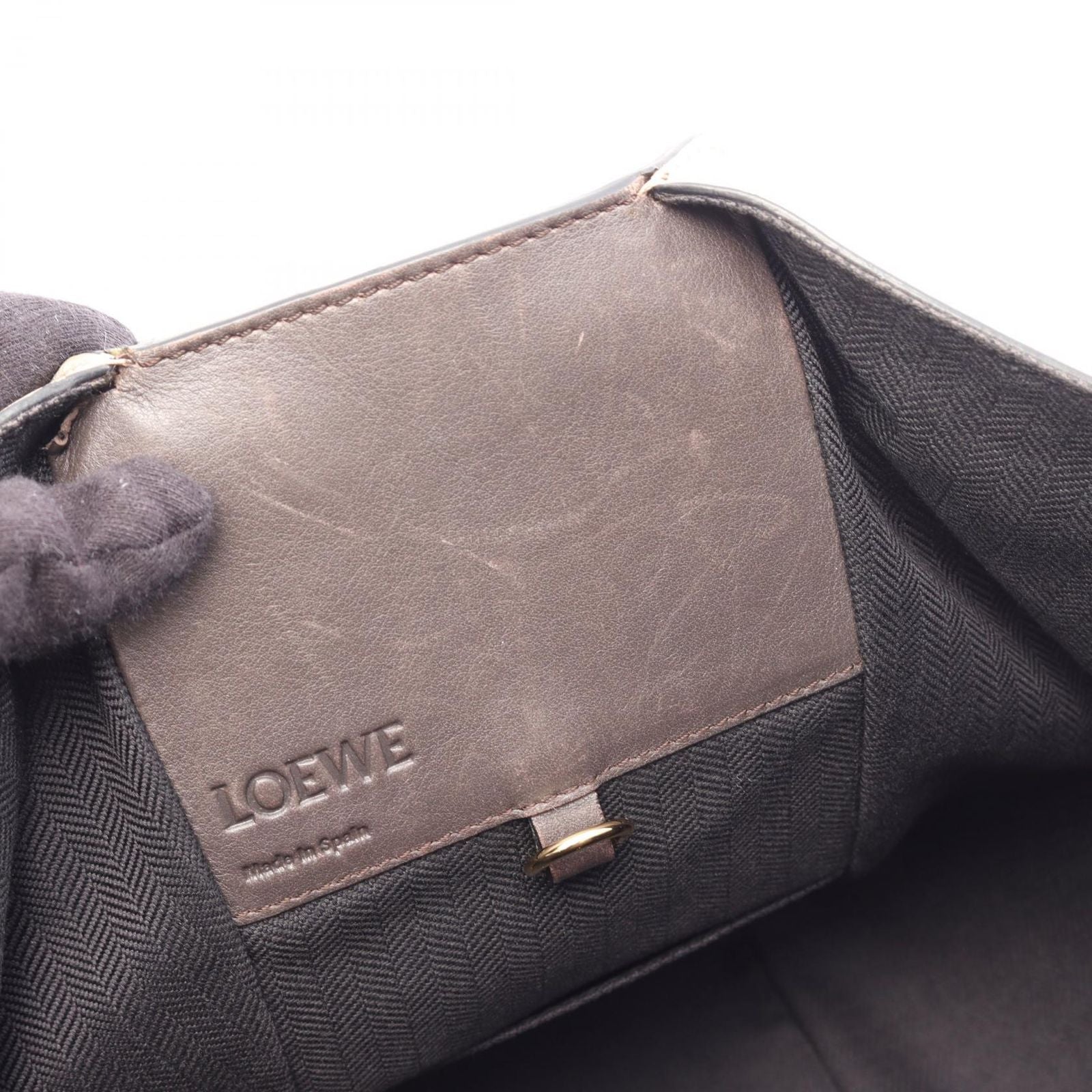 Loewe Handbag Hammock Small 2-Way Gray Ju Mocha Leather