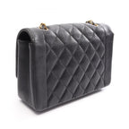 Chanel Shoulder Bag Quilted Diana Flap Black Caviar Leather Chain