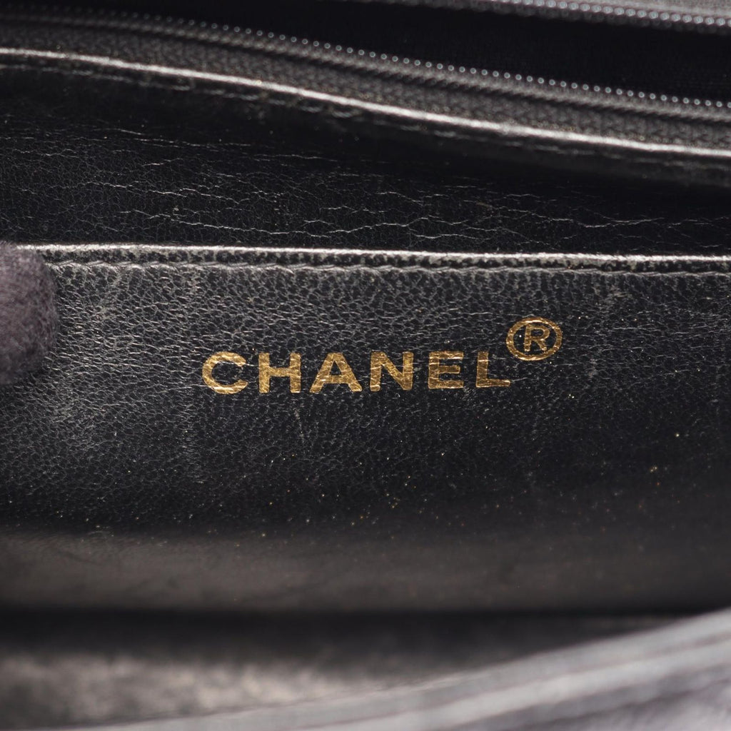 Chanel Shoulder Bag Quilted Diana Flap Black Caviar Leather Chain