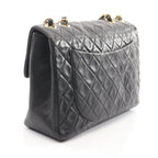 Chanel Shoulder Bag Maxi Quilted 34 Black Lambskin Chain