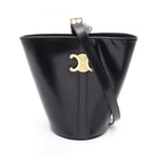Celine Shoulder Bag Triomphe Black Leather