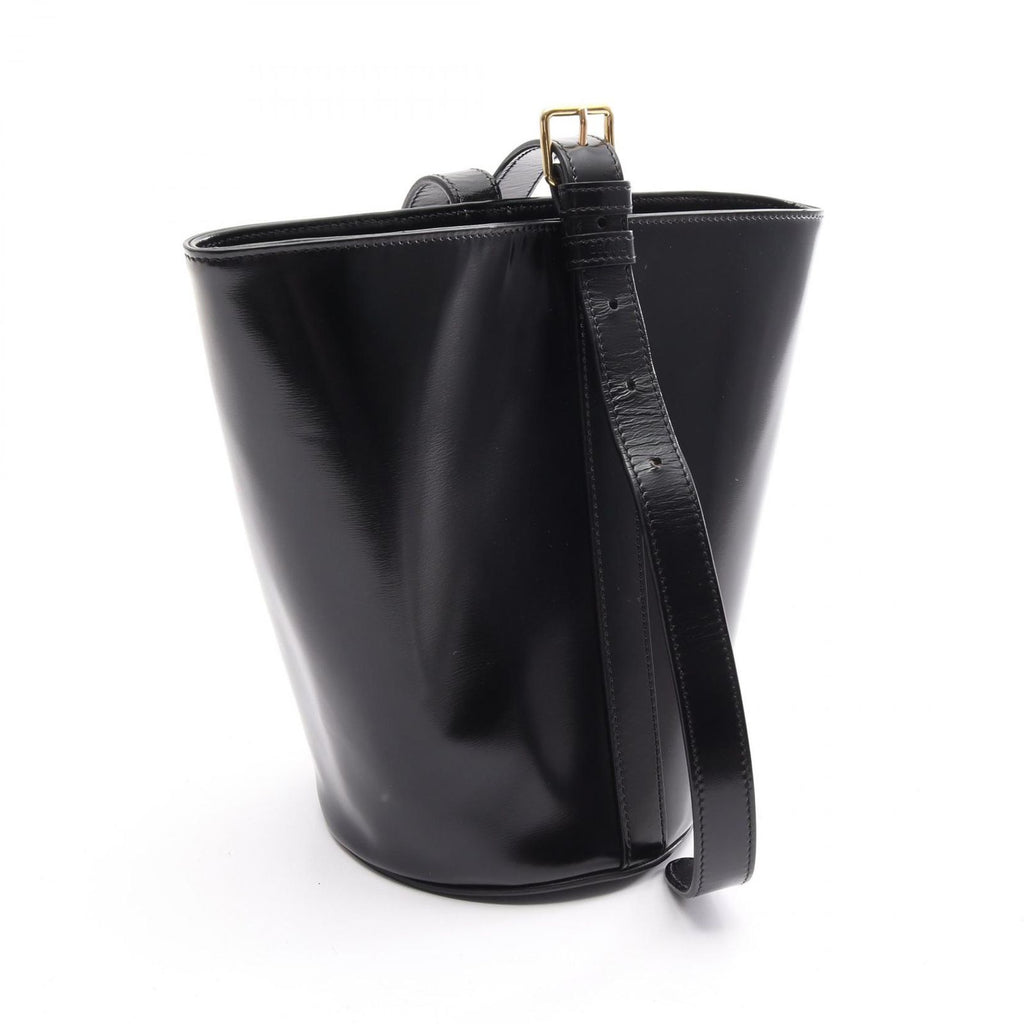 Celine Shoulder Bag Triomphe Black Leather