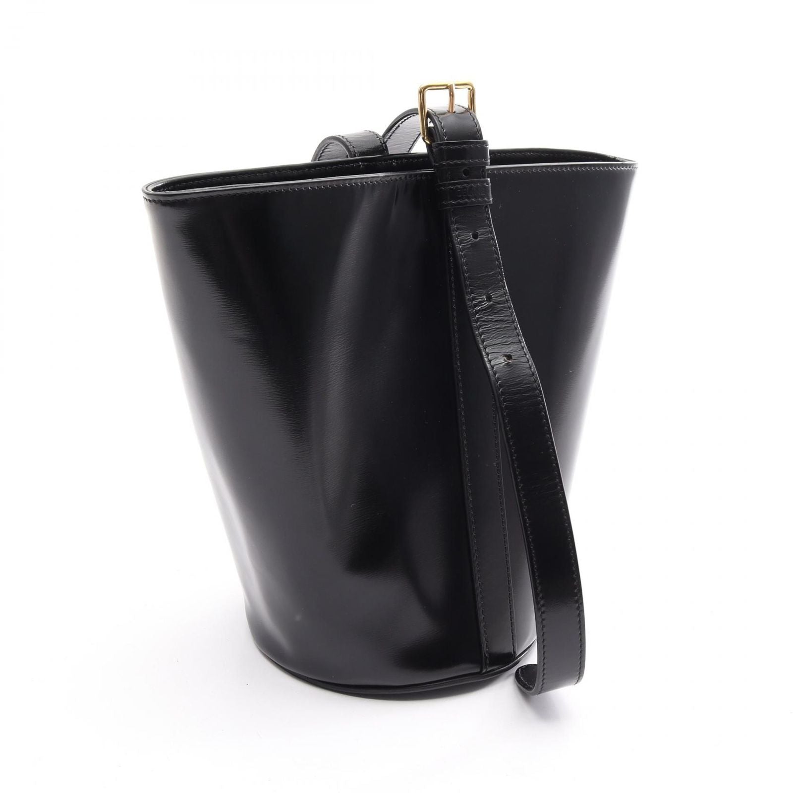 Celine Shoulder Bag Triomphe Black Leather