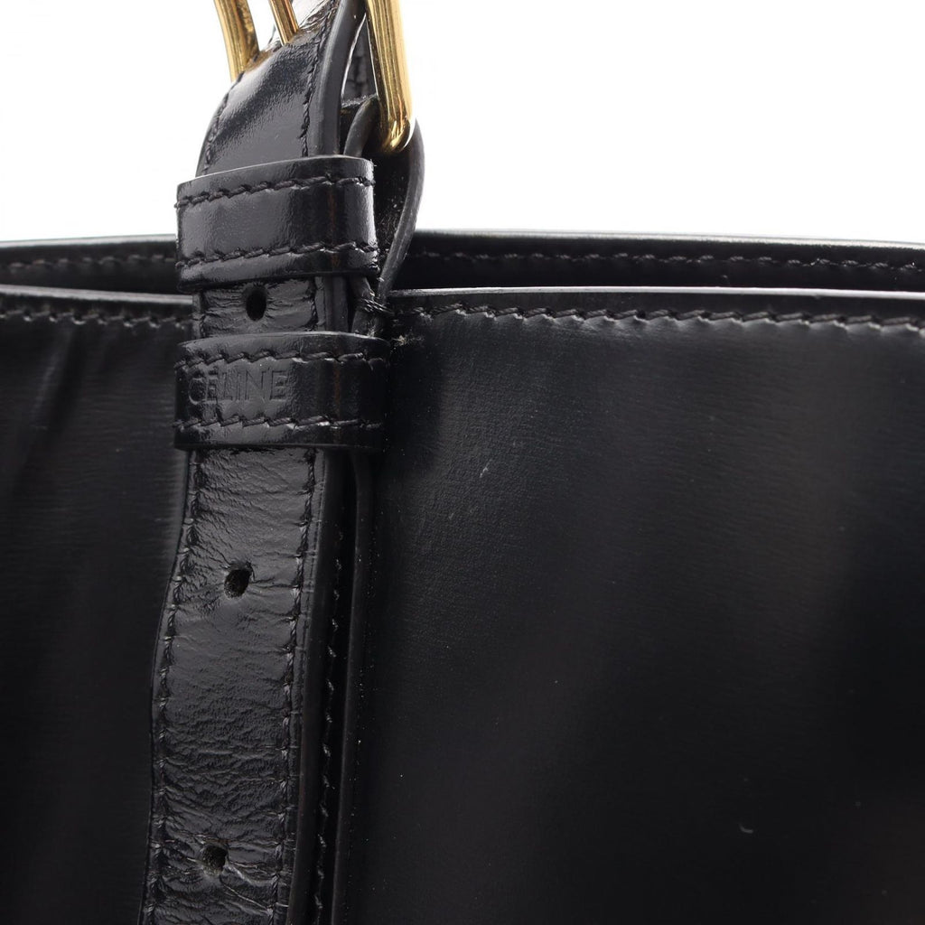 Celine Shoulder Bag Triomphe Black Leather