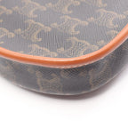 Celine Shoulder Bag Triomphe Mini Besace Black Brown Canvas Leather