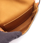Celine Shoulder Bag Triomphe Mini Besace Black Brown Canvas Leather