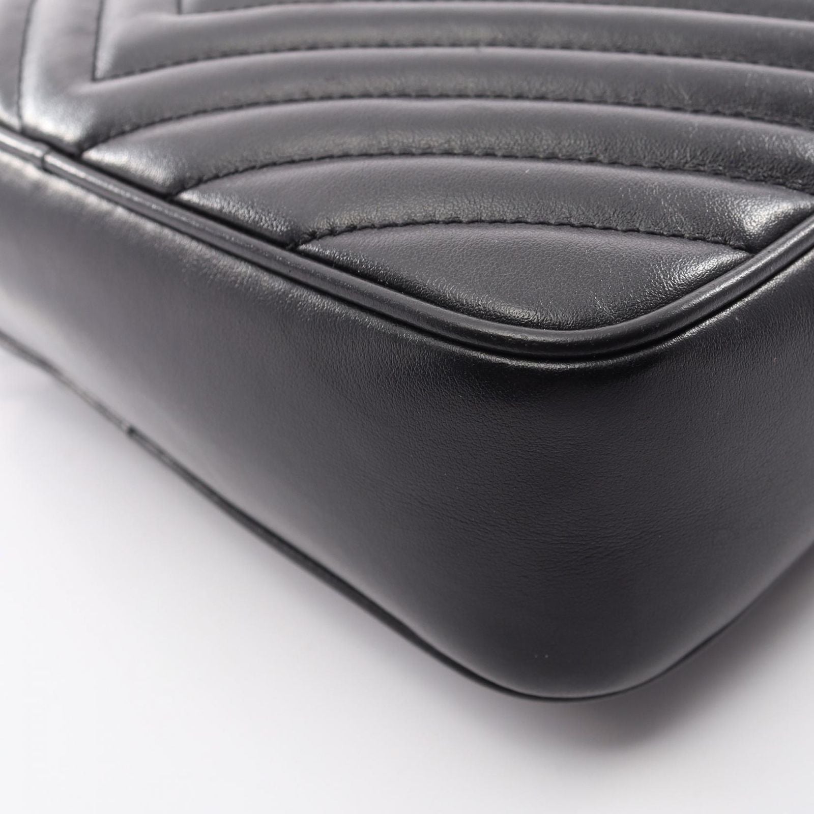 Saint Laurent Paris Shoulder Bag Lou Monogram Black Leather