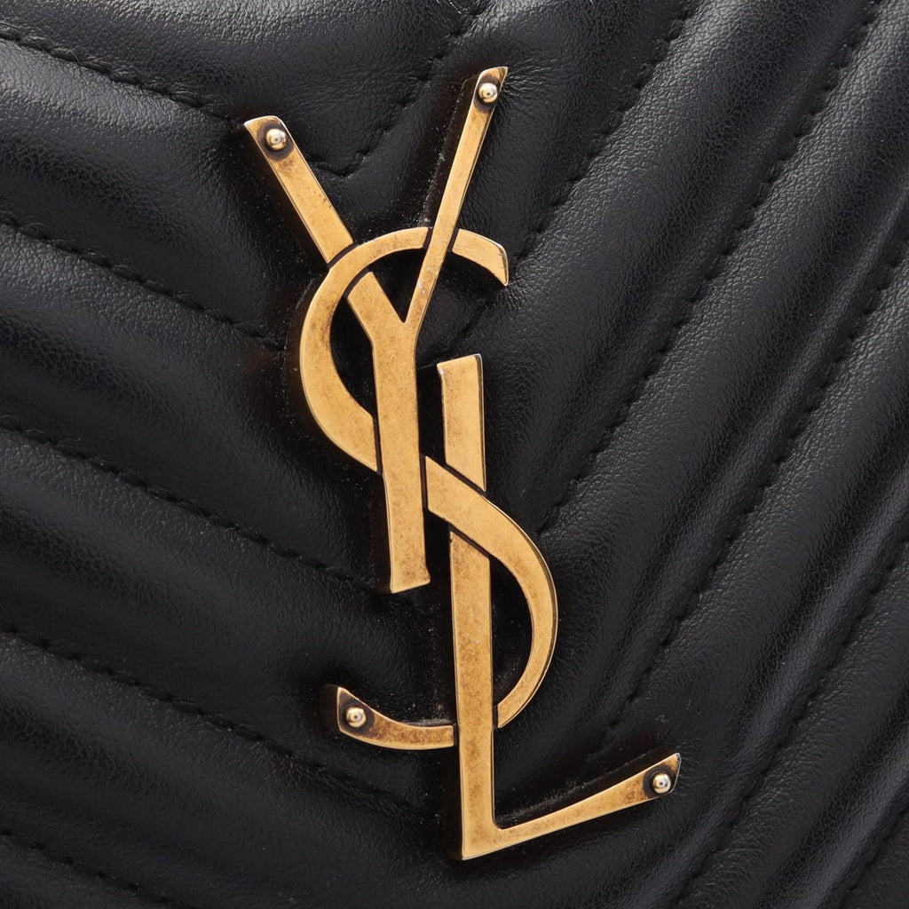 Saint Laurent Paris Shoulder Bag Lou Monogram Black Leather