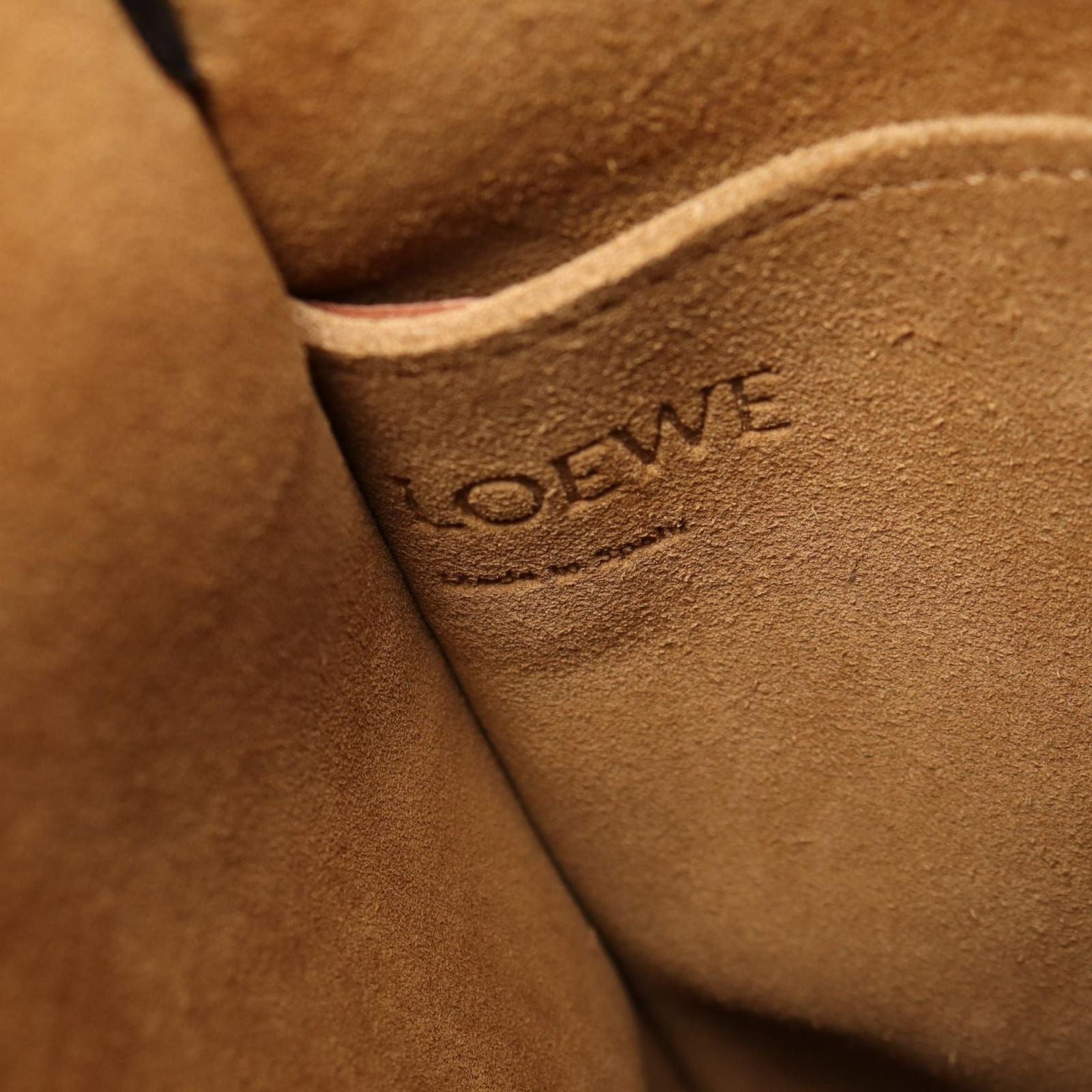 Loewe Shoulder Bag Gate Bucket Black Natural Leather