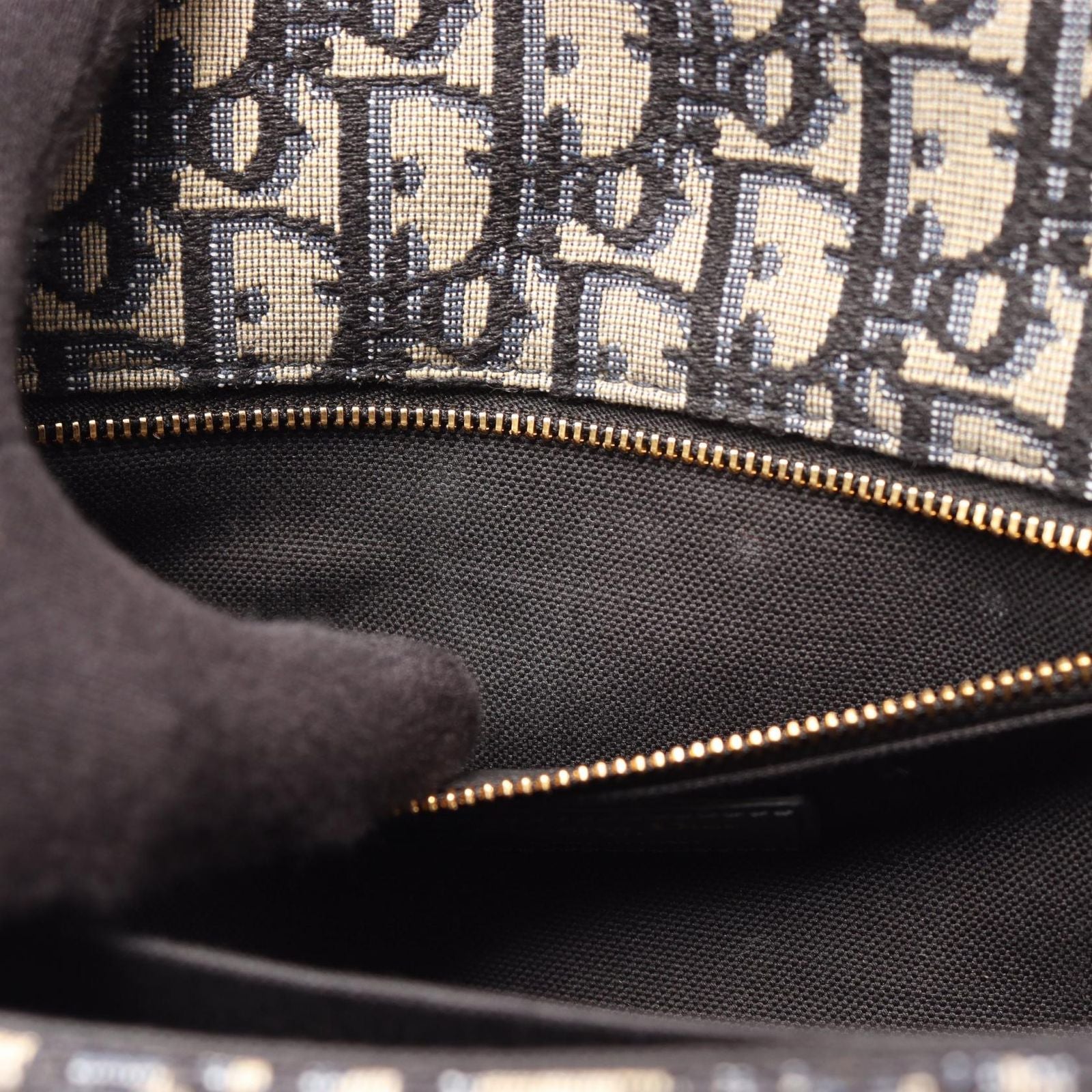 Dior Shoulder Bag 30 Montaigne Oblique Navy Canvas Leather