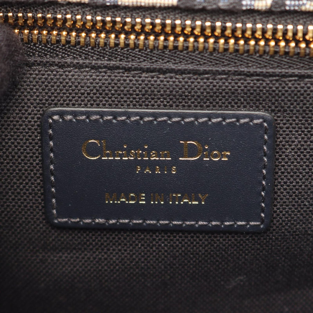 Dior Shoulder Bag 30 Montaigne Oblique Navy Canvas Leather