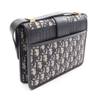 Dior Shoulder Bag 30 Montaigne Oblique Navy Canvas Leather