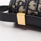 Dior Shoulder Bag 30 Montaigne Oblique Navy Canvas Leather