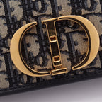 Dior Shoulder Bag 30 Montaigne Oblique Navy Canvas Leather