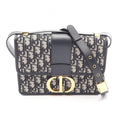 Dior Shoulder Bag 30 Montaigne Oblique Navy Canvas Leather