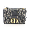 Dior Shoulder Bag 30 Montaigne Oblique Jacquard Navy Canvas Leather
