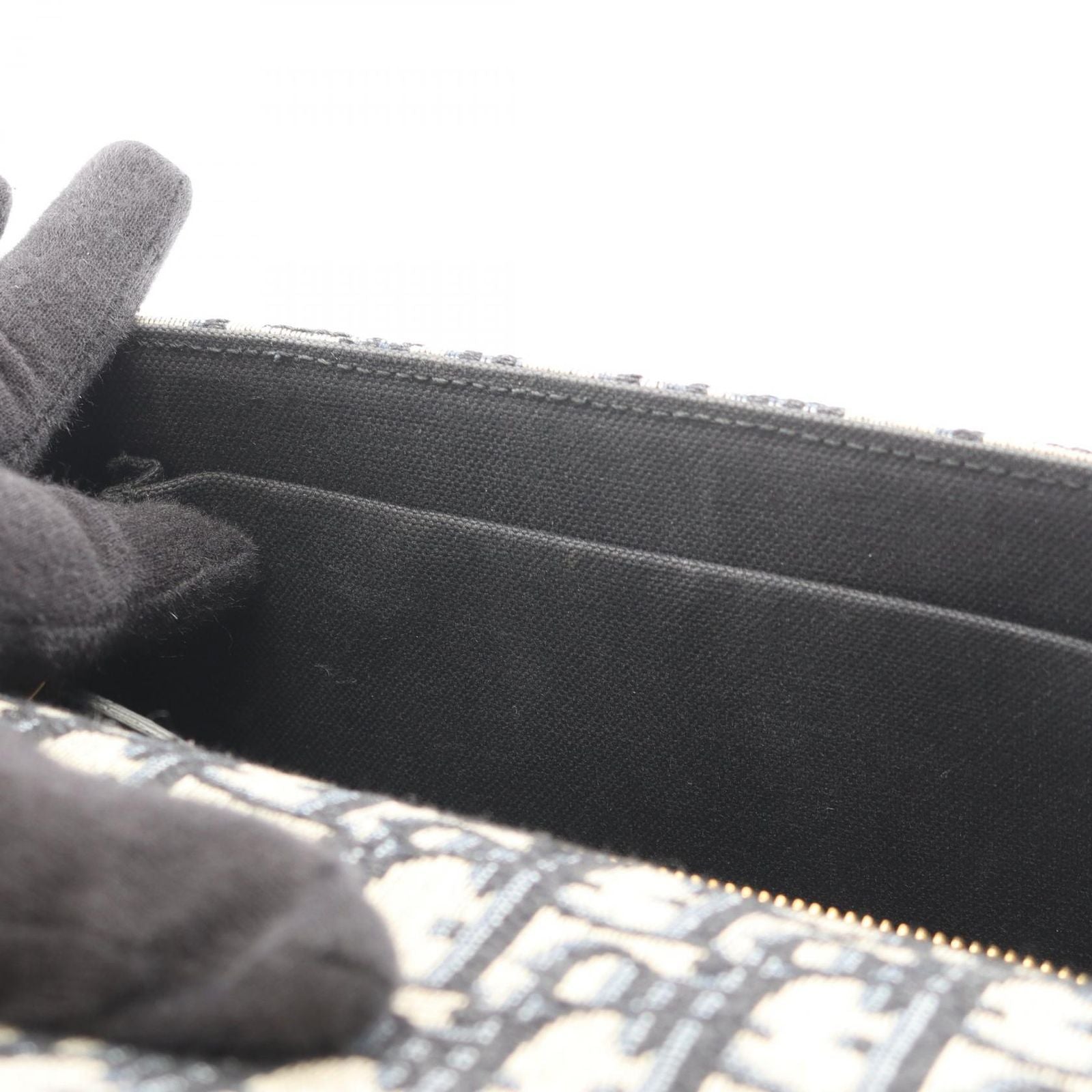 Dior Shoulder Bag 30 Montaigne Oblique Jacquard Navy Canvas Leather