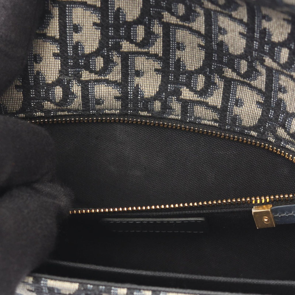 Dior Shoulder Bag 30 Montaigne Oblique Jacquard Navy Canvas Leather