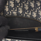 Dior Shoulder Bag 30 Montaigne Oblique Jacquard Navy Canvas Leather