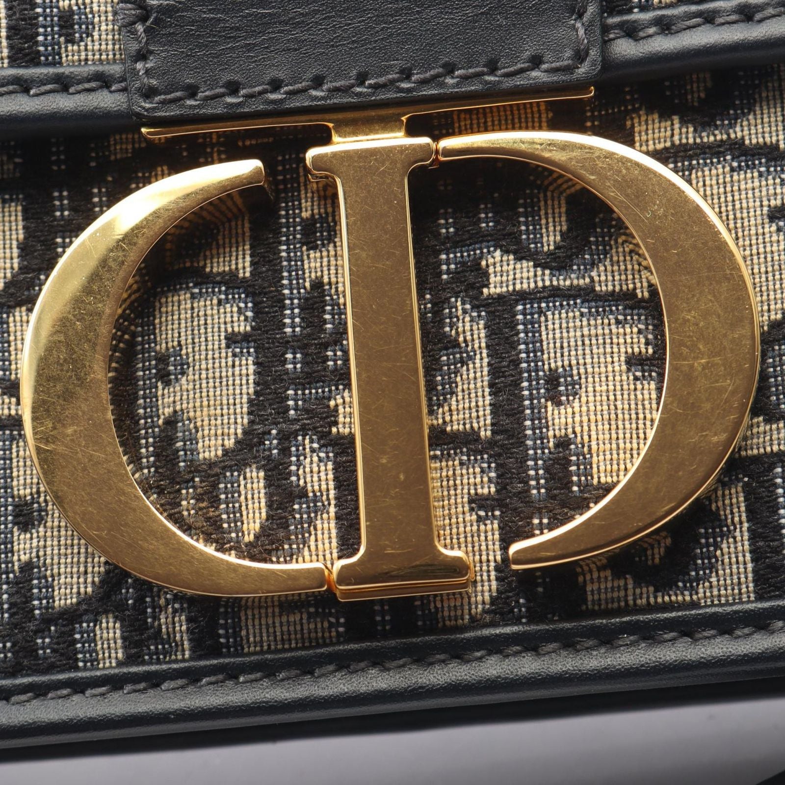 Dior Shoulder Bag 30 Montaigne Oblique Jacquard Navy Canvas Leather