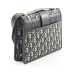 Dior Shoulder Bag 30 Montaigne Oblique Jacquard Navy Canvas Leather