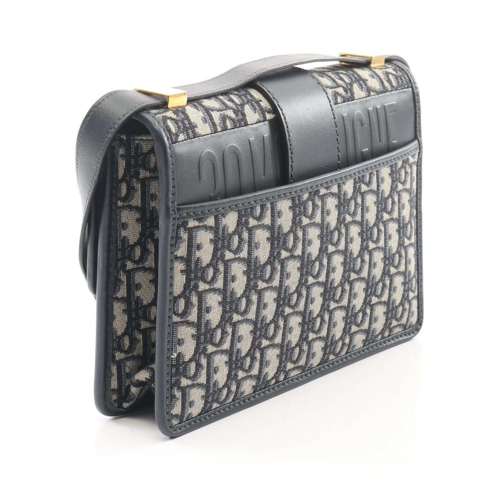 Dior Shoulder Bag 30 Montaigne Oblique Jacquard Navy Canvas Leather