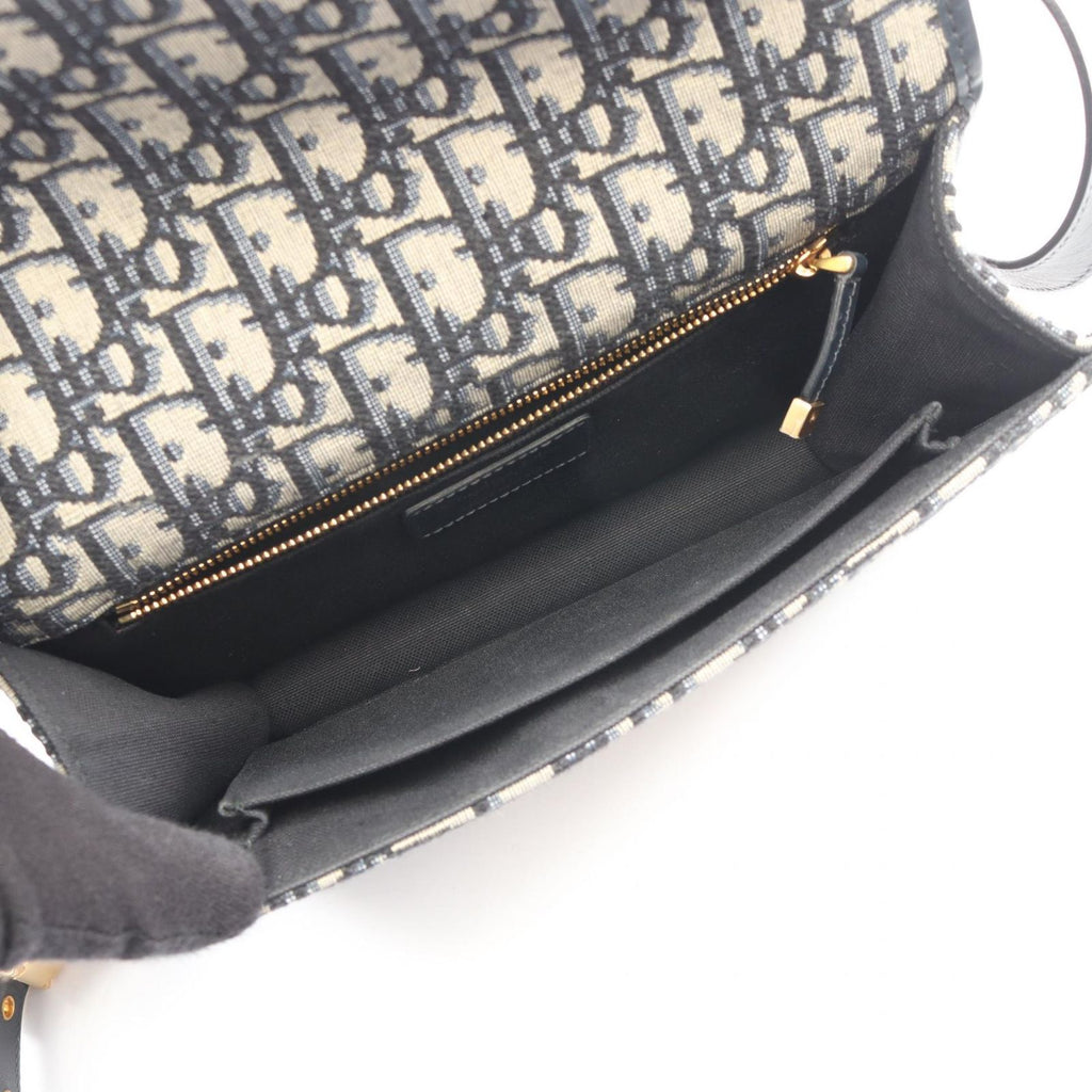 Dior Shoulder Bag 30 Montaigne Oblique Jacquard Navy Canvas Leather