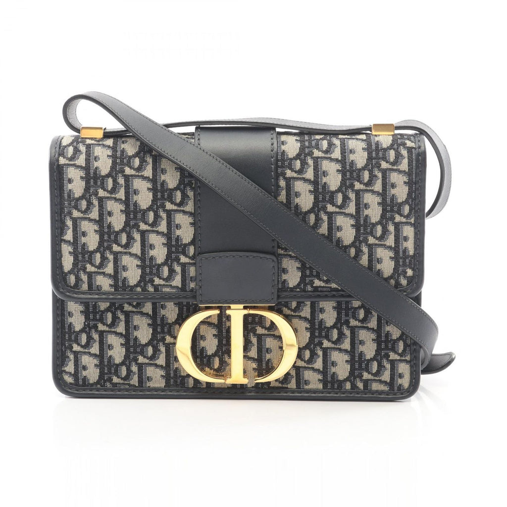 Dior Shoulder Bag 30 Montaigne Oblique Jacquard Navy Canvas Leather