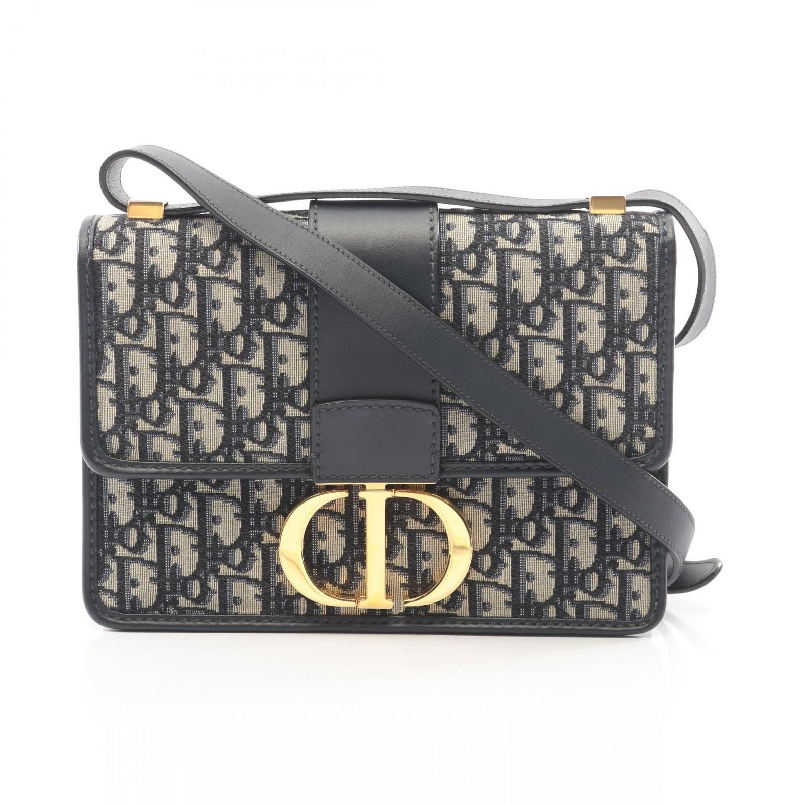 Dior Shoulder Bag 30 Montaigne Oblique Jacquard Navy Canvas Leather