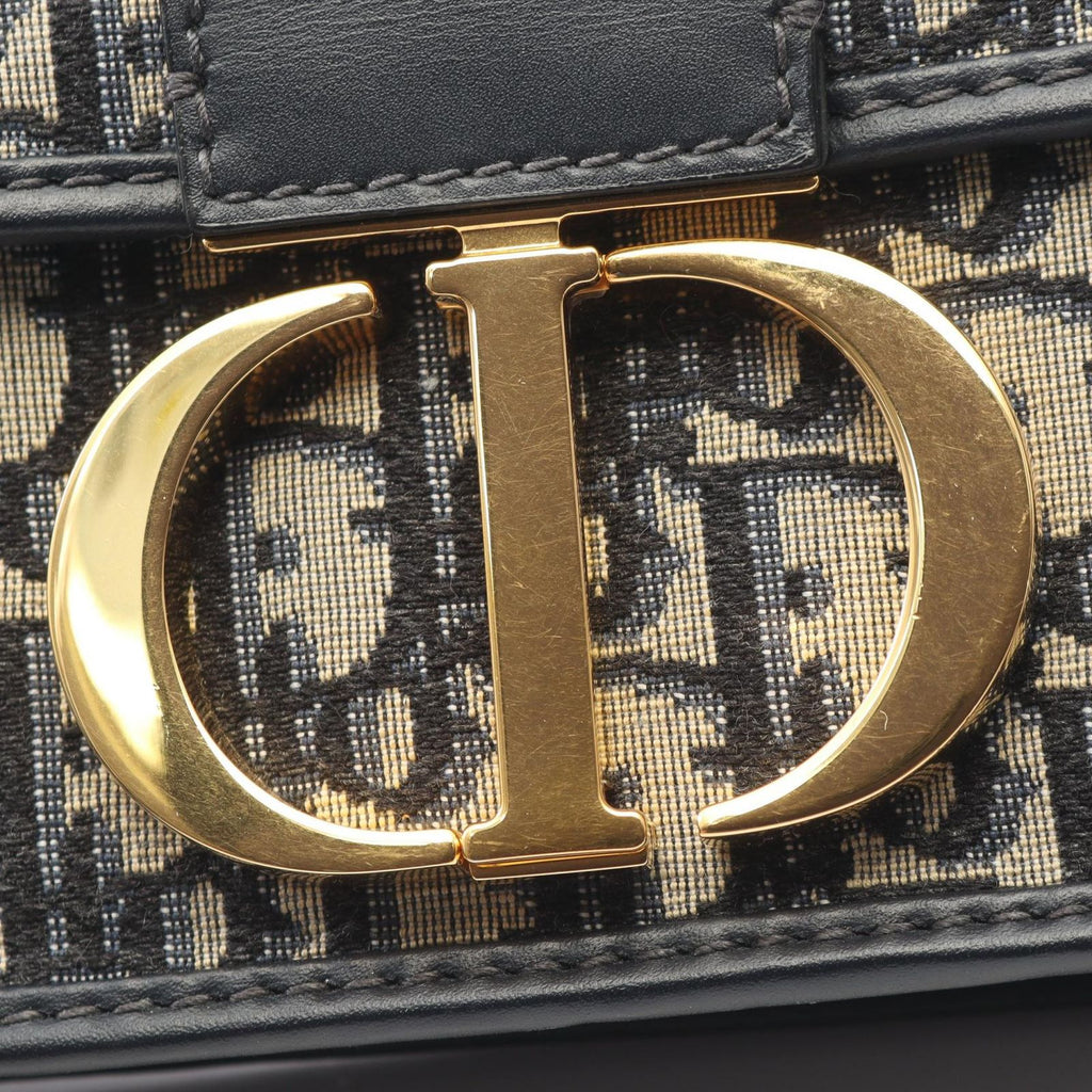 Dior Shoulder Bag 30 Montaigne Oblique Jacquard Navy Canvas Leather