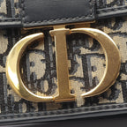 Dior Shoulder Bag 30 Montaigne Oblique Jacquard Navy Canvas Leather